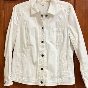 Brand new with tags JJill White Denim Jacket